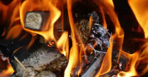 火焰在壁炉里 4 k — 图库视频影像