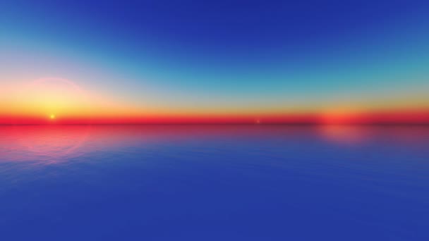 Horizon eau coucher de soleil abstrait 4k — Video