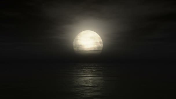 Grande lune dans l'océan 4k 