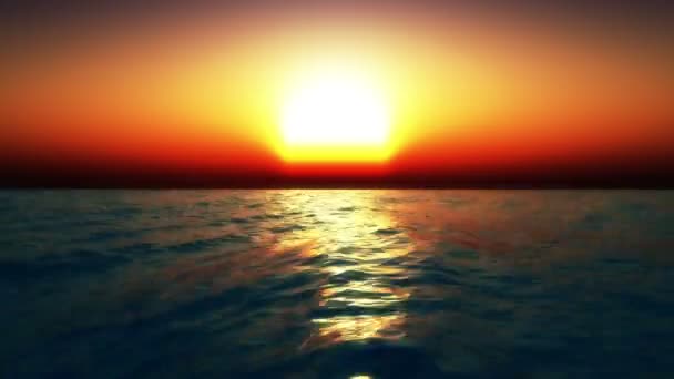 coucher de soleil orange sur l'océan 4k 