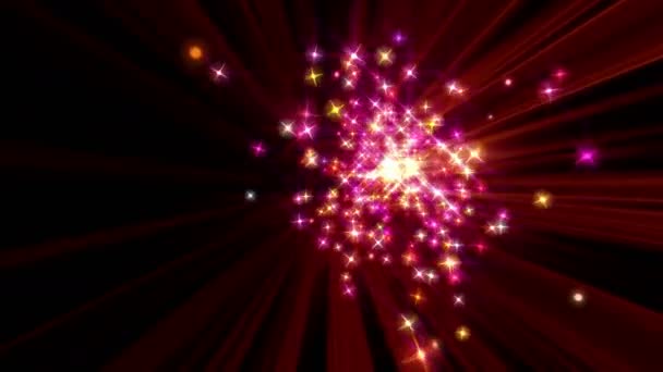 Estrellas de rayos de partículas mágicas 4k — Vídeos de Stock