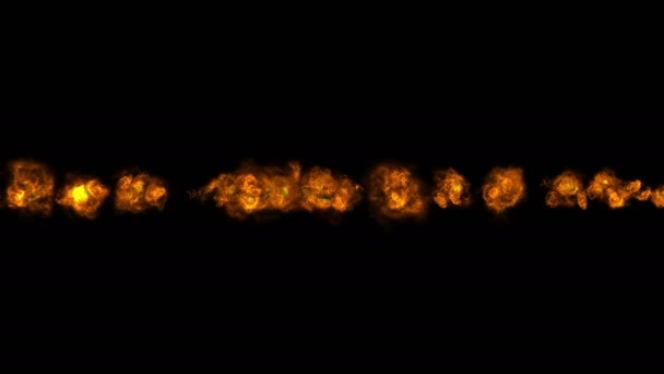 水平方向の爆発と火災 4 k — ストック動画