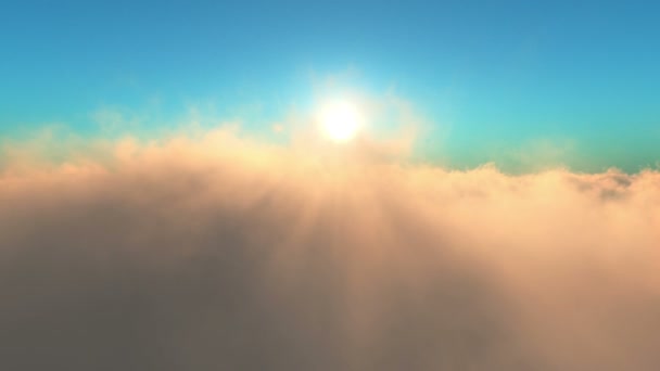 Voler dans les nuages coucher de soleil 4k — Video