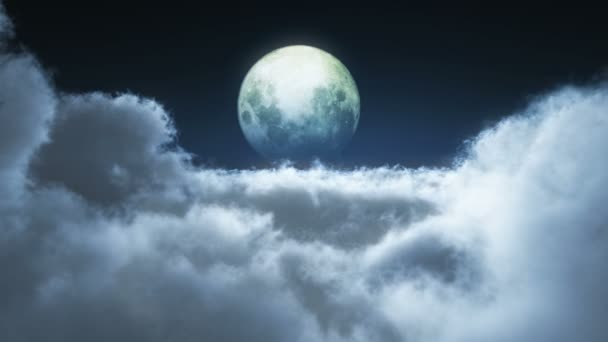 Nachtflug Mond 4k — Stockvideo