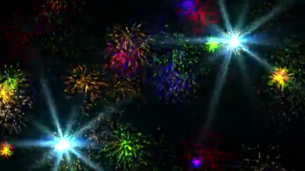 Animación de fuegos artificiales en 4k — Vídeo de stock