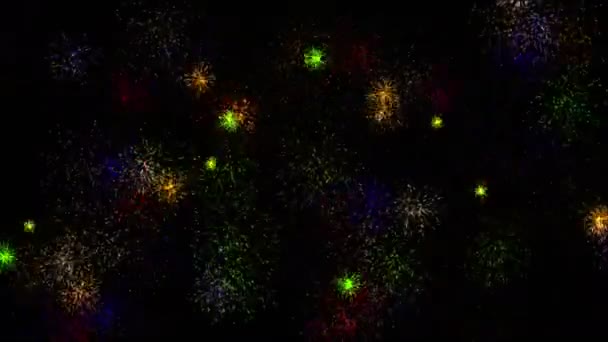 Tűzijáték animáció 4k — Stock videók