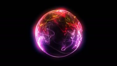 Küre 3d alev topu 4k