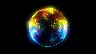 Küre 3d alev topu 4k