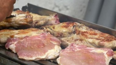 etin üzerine bir ızgara 4k