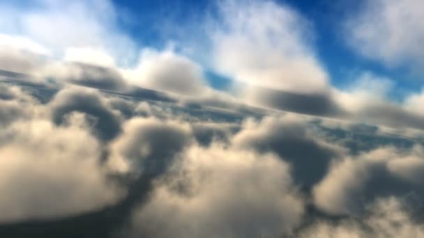 Fliegen in Wolken 4k — Stockvideo