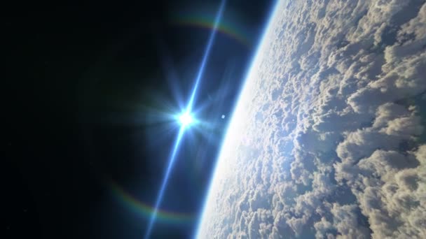 Satélite volar sobre el planeta — Vídeo de stock