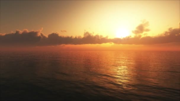 Закат в океане — стоковое видео