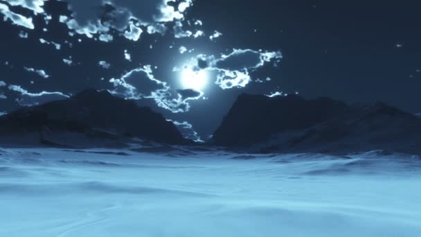 neige montagne lune 