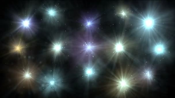 Lichtsterne am Himmel abstrakt — Stockvideo