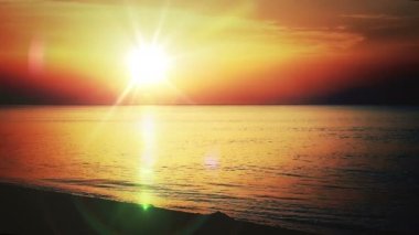 gün batımı deniz ağır çekim