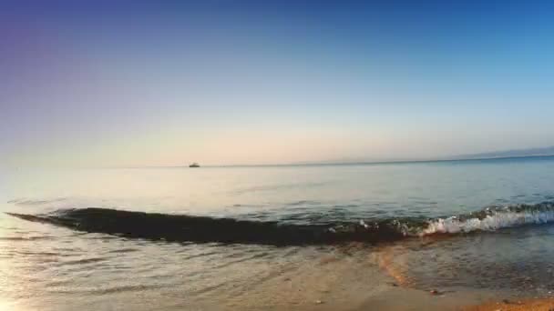 Atardecer mar playa 4k — Vídeos de Stock