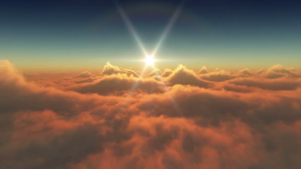 Puesta de sol sobre nubes 4k — Vídeos de Stock