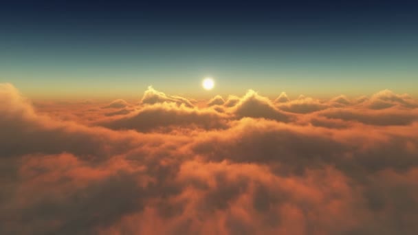 Puesta de sol sobre nubes 4k — Vídeos de Stock