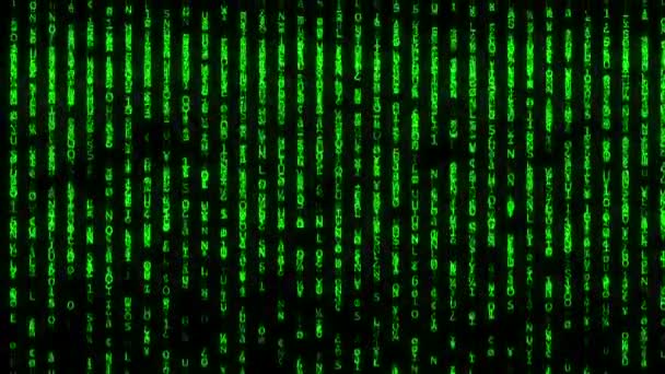 Matrix groene gegevens — Stockvideo