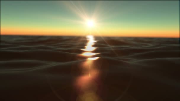 Захід сонця океан повільний рух — стокове відео