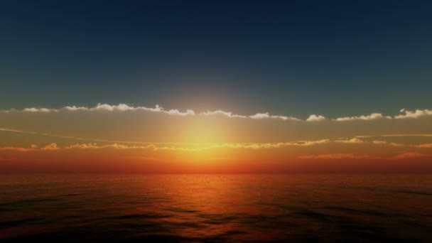 Захід сонця над океаном — стокове відео