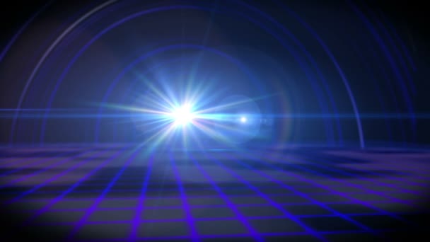 Futuro túnel de luz de rayos de piso — Vídeos de Stock