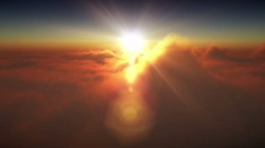 gün batımı ray yüksek bulutlar 4k