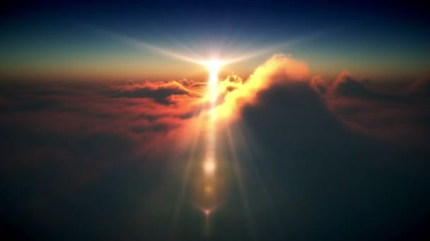 coucher de soleil rayon nuages élevés 4k 