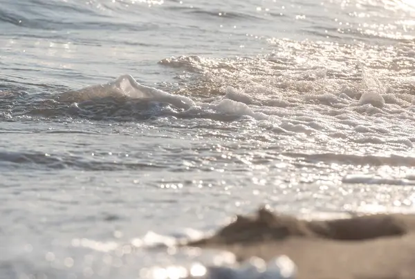 Vague Éclaboussure Mer Plage Macro Gros Plan — Photo