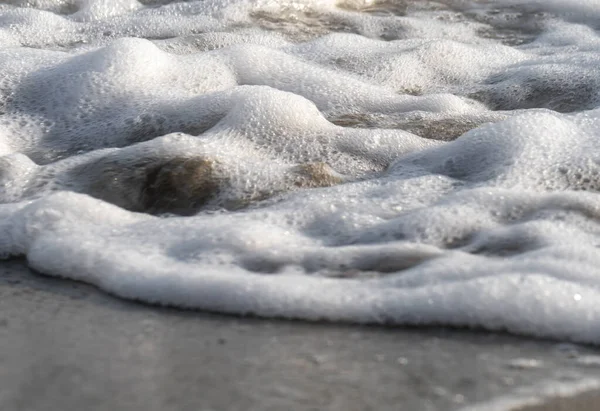 Fala Plusk Morze Plaża Makro Zbliżenie — Zdjęcie stockowe