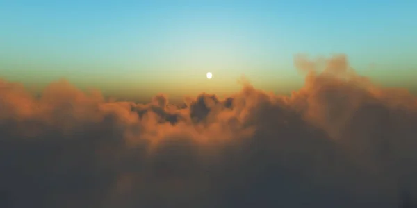 Hermosa Vista Aérea Por Encima Las Nubes Con Puesta Sol — Foto de Stock