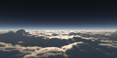 Bulutların üzerinde uçan rüya ışığı, üç boyutlu resimleme