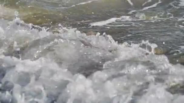 Ola de playa macro cámara lenta — Vídeos de Stock