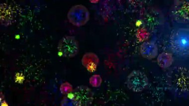 Renkli havai fişek parçacıkları canlandırma 4k