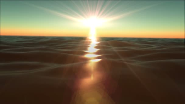 Západ slunce světlo moře makro 4k — Stock video