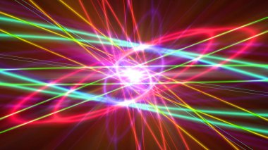 Işık lazer halkalı parıldayan atom yapısı