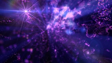 Kozmos yıldızı ışın ışık uzay parçacık bulutsusu, illüstrasyon oluşturucu