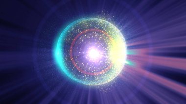 parçacık geometri gezegeni, soyut parçacıklar arkaplan, 3D görüntüleme