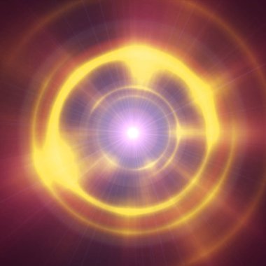 Işık halkalı yuvarlak beton tünel, soyut resimleme