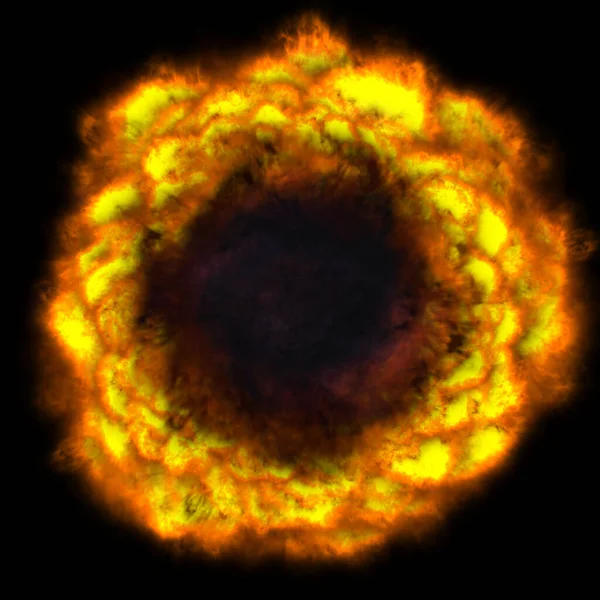Explosión Bola Llama Fuego Espacio Ilustración Abstracta — Foto de Stock