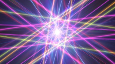 Işık lazer halkalı parıldayan atom yapısı