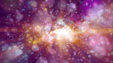 Uzay ışığı parçacığındaki galaksi. 3d illüstrasyon