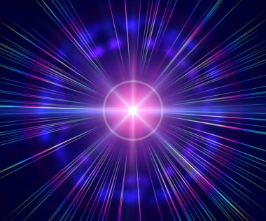 Uzayda pulsar yıldız ışığı, soyut illüstrasyon