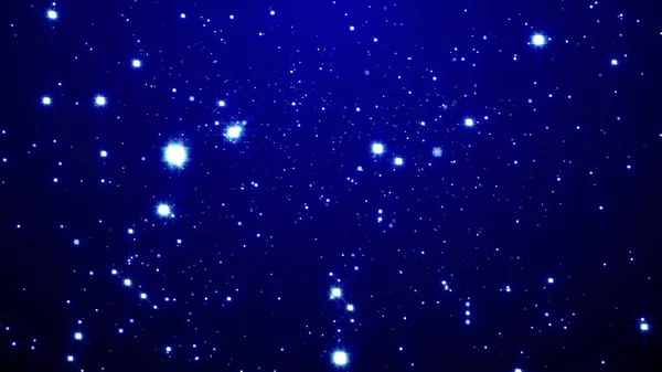 Navidad Nieve Cielo Fondo Con Copos Nieve Estrellas Ilustración Renderizado —  Fotos de Stock