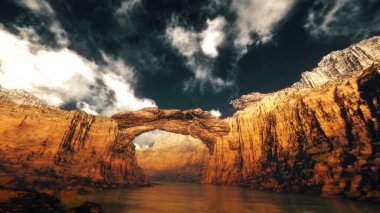 Canyon Stone Köprüsü İmajı 3D canlandırma panoraması