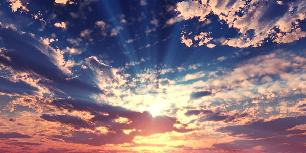 Sunset Sunrise Clouds Light Rays Other Atmospheric Effect Illustration — Stock Photo, Image