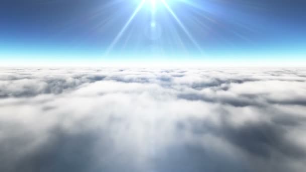 Avionul zboară deasupra mișcării norilor — Videoclip de stoc