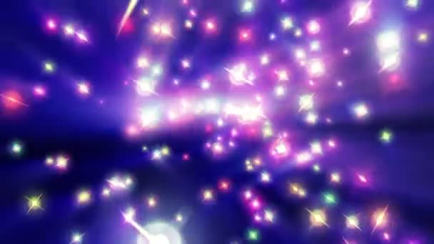 Sihirli yıldızlar parçacık ışık hareketi — Stok video