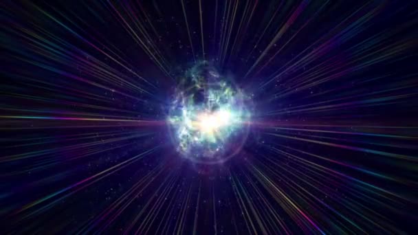 Куля енергії кольору частинок атома 4k — стокове відео