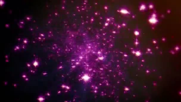 Танцуют звезды в космосе 4k — стоковое видео